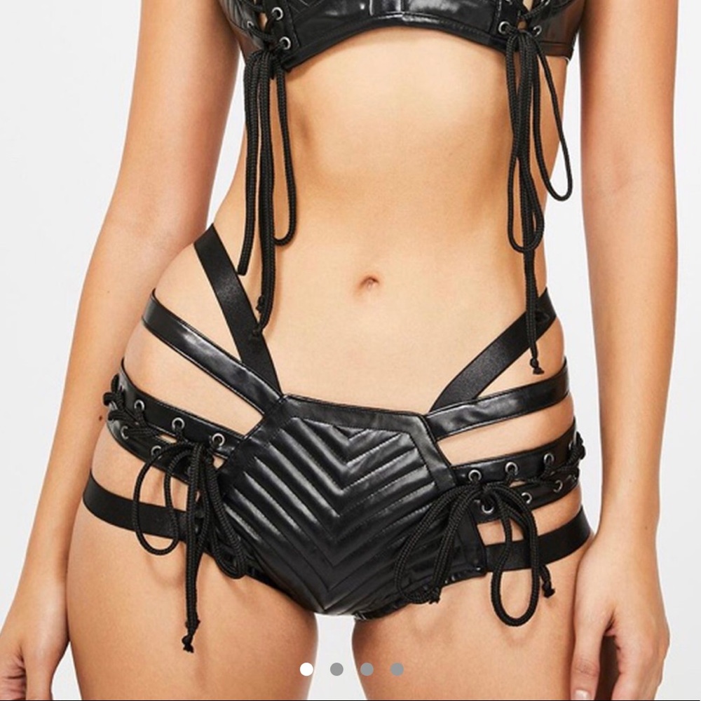 Black Pleather Rave Bottoms